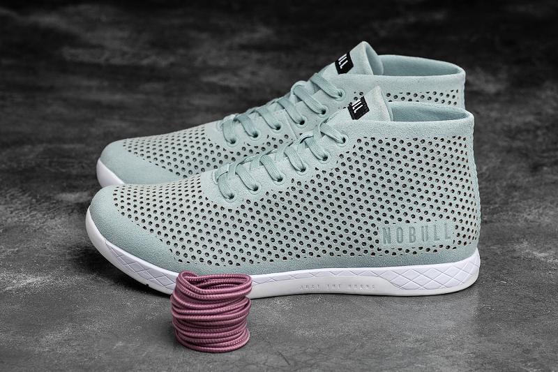 Nobull Mineral Suede Mid Men's Trainers Turquoise | USA X1381Y